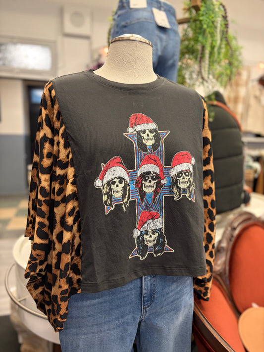 The Banded Pullover Top (Guns N Roses Santa)