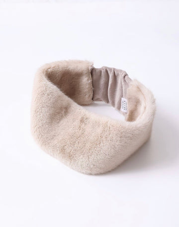 Faux Fur Headband - Cream