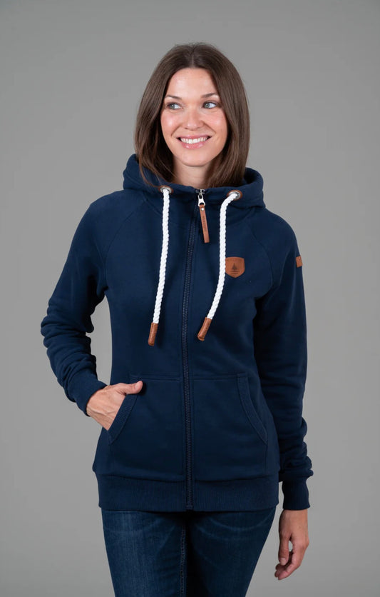 Wanakome Hera Oxford Blue Full-Zip Sweater