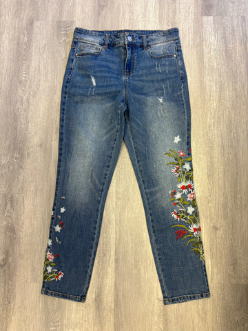 Renaur Cropped Denim Floral Denim