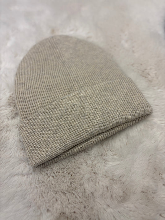 Ribbed Cuff Beanie - Cream