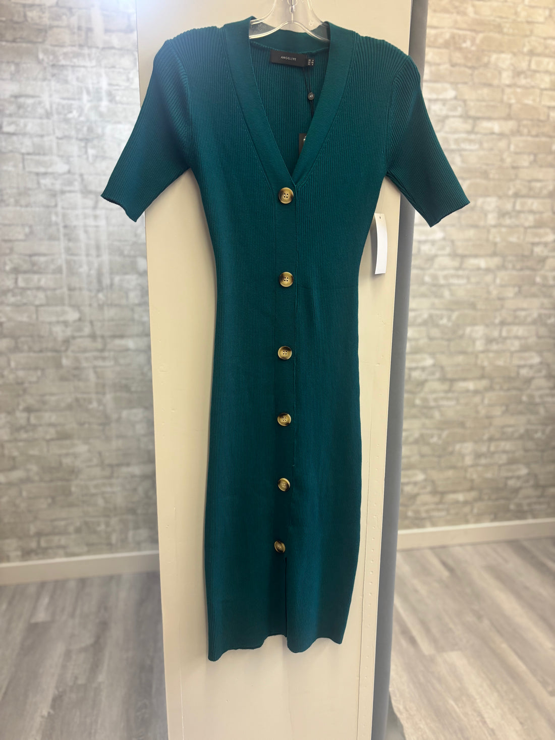Angele Eye Ribbed Dress - Emerald