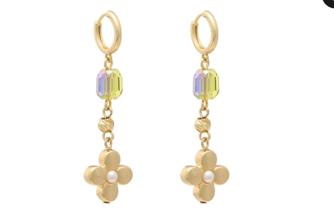 84260121 Merx Drop Flower Earrings Gold