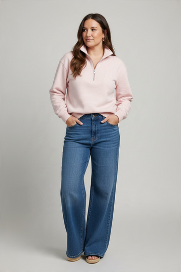 Ultra-Soft Brushed Fleece Sweater - Pink
