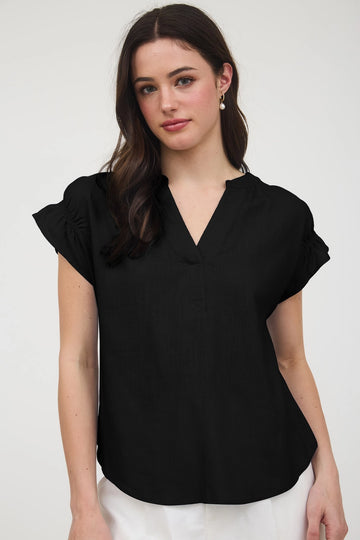 The Linen Blouse - Black