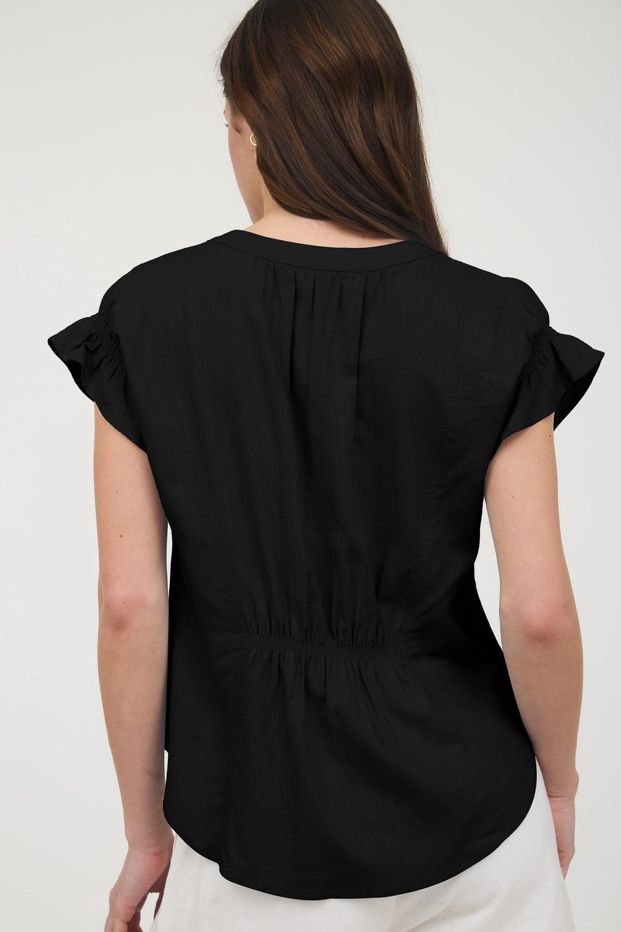 The Linen Blouse - Black