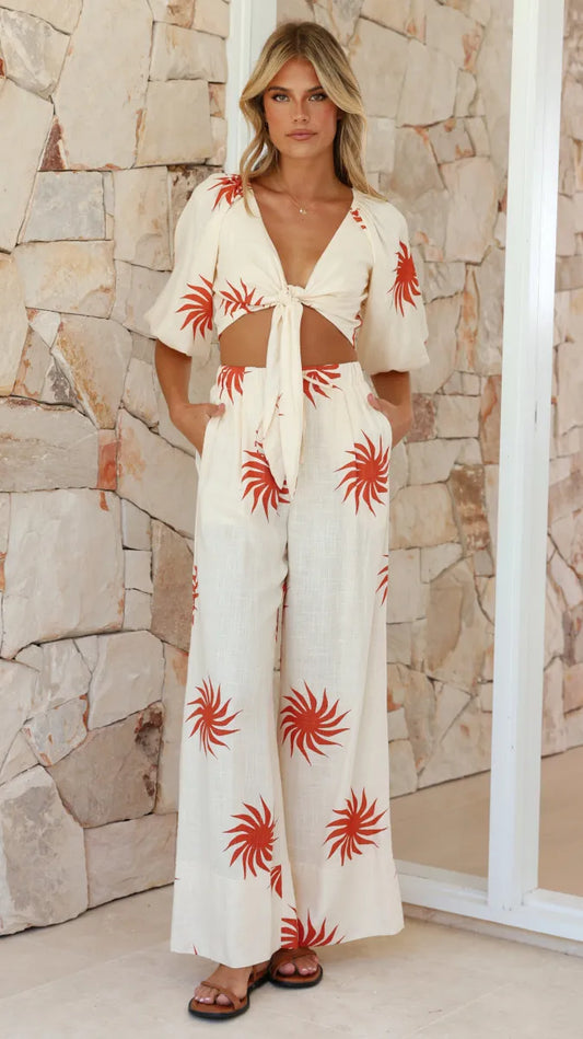 Lost in Lunar - Tie Front Crop Top