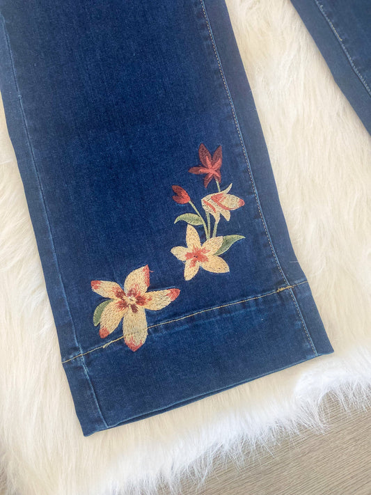 Charlie B - Flare Jeans with Floral Embroidery