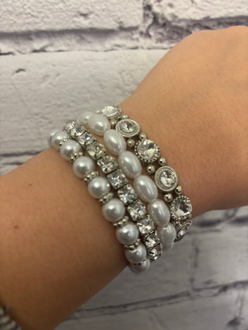 SET OF 4 SILVER BRACELETS