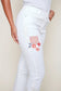 Renuar Pant - Floral Motif Crop - White