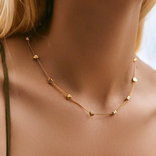 18K Stainless Steel Tarnish Free Heart Necklace