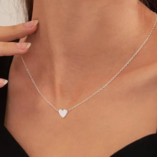 Stainless Steel Mini Heart Necklace - Gold