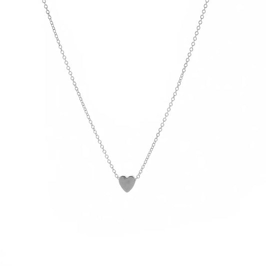 Stainless Steel Mini Heart Necklace - Silver