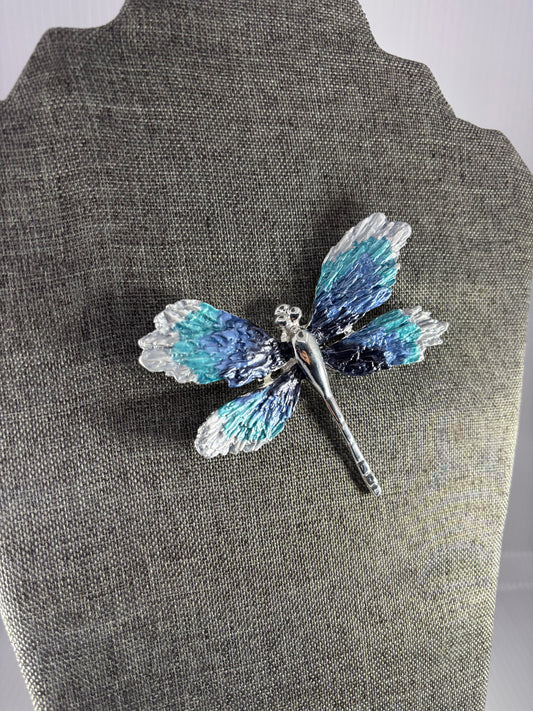 Dragonfly Blue Magnetic Brooch