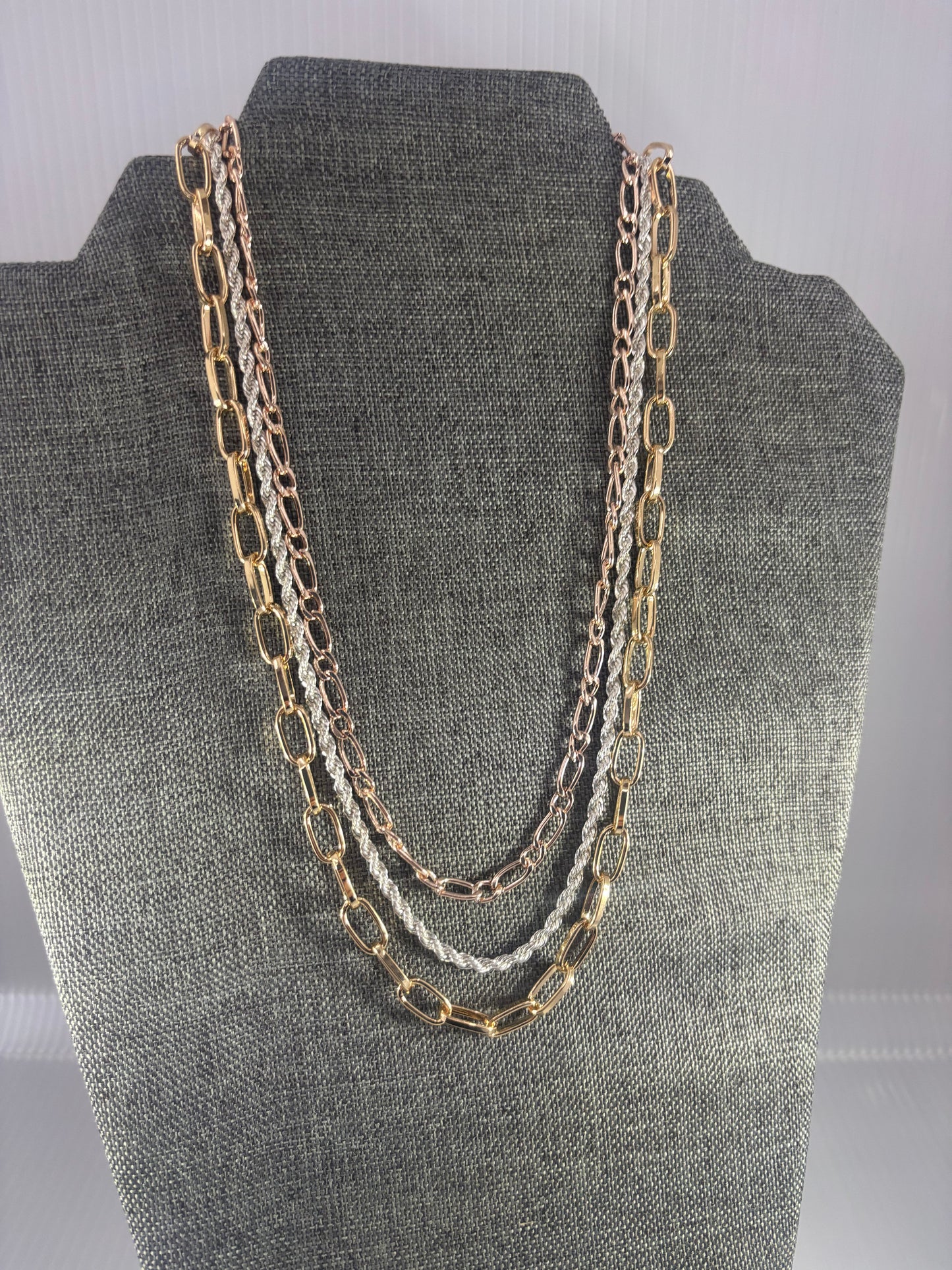 Multi Trio Paper Clip Mix (9 Necklaces in 1)