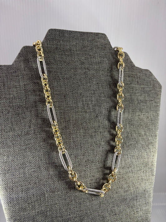 Paperclip Duo 14k plated necklace