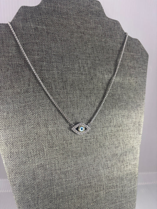 Evil Eye Necklace Silver