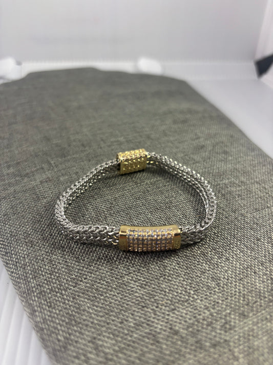 Magnetic Duo tone bracelet with crystals