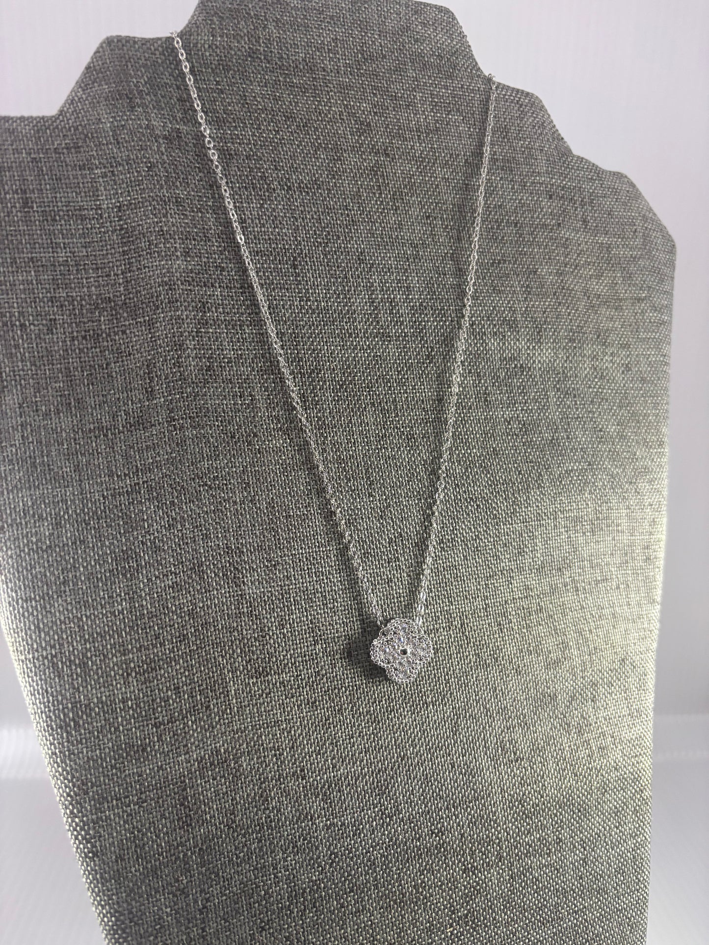 Four Leaf Clover Crystal Necklace