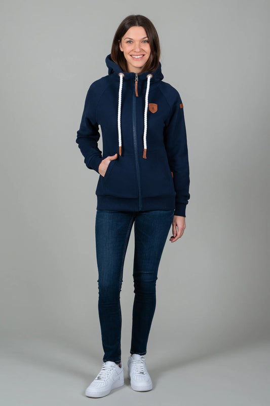 Wanakome Hera Oxford Blue Full-Zip Sweater
