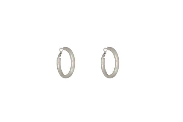 1974 - Merx Rounded Hoop Earrings - Silver