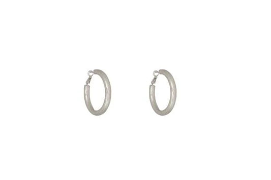 1974 - Merx Rounded Hoop Earrings - Silver