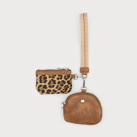 7167 - Small Coin Purse with Guitar Strap - Leopard