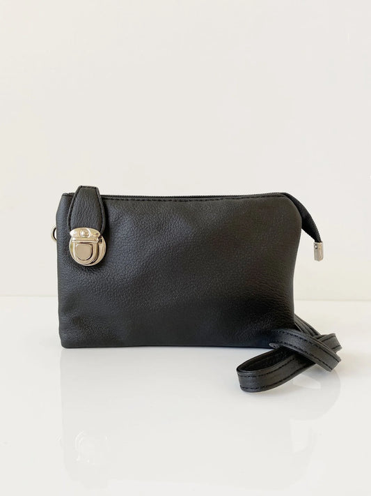 7012 - Triplet Crossbody Bag - Black