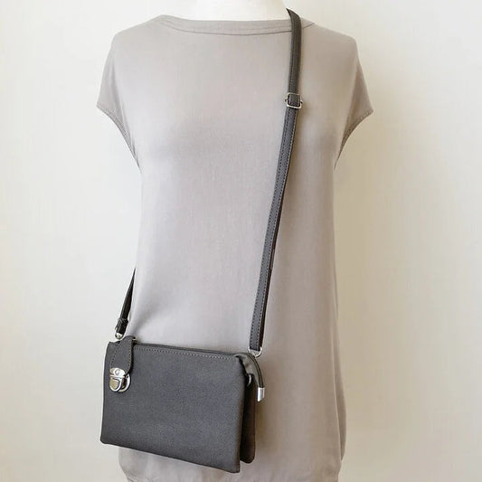 7012 - Triplet Crossbody Bag - Dark Grey