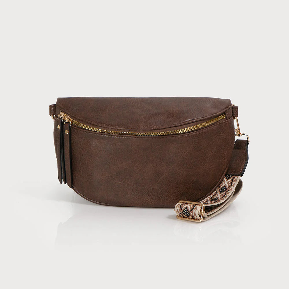 7129 Semi Circle Sling Bag - Chocolate