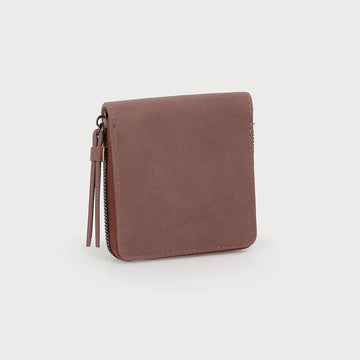 7135 - Square zippered wallet with card slots and closed coin pocket - Blush
