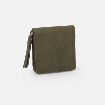 7135 - Square zippered wallet with card slots and closed coin pocket - Teal