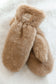 Faux Fur Mittens - Camel