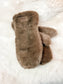 Faux Fur Mittens - Brown