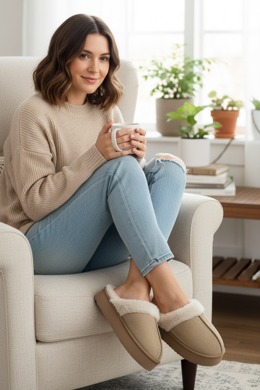 Sherpa Slippers - Sand