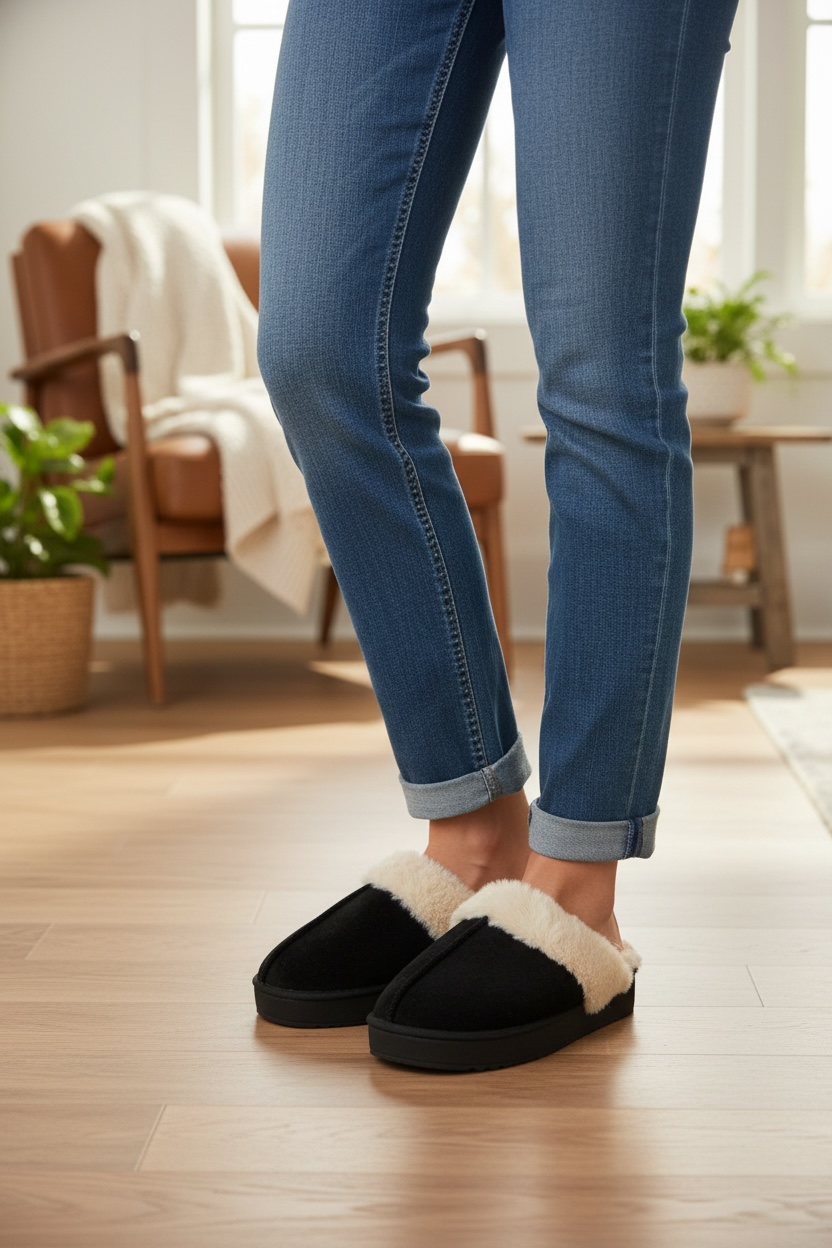 Sherpa Slippers - Black