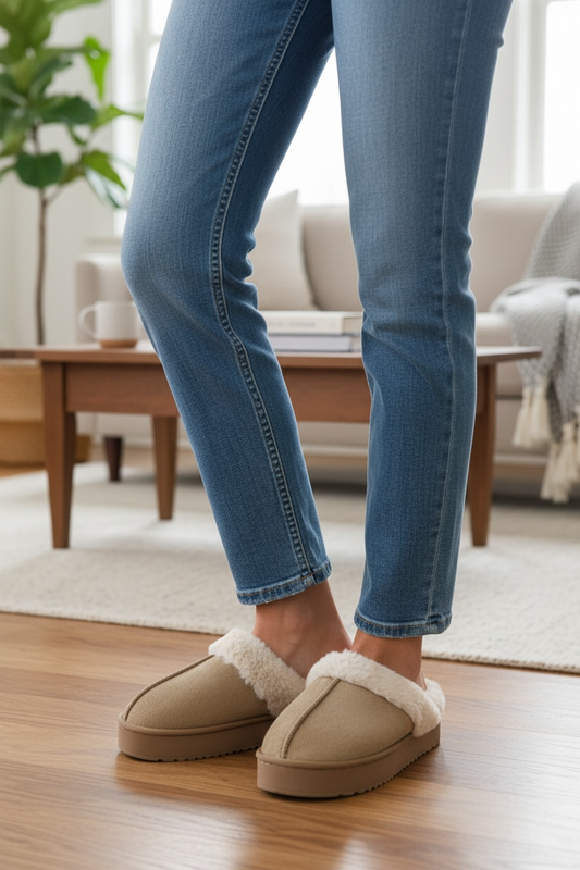 Sherpa Slippers - Sand