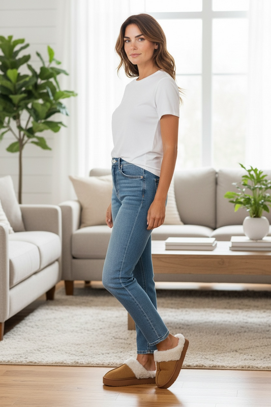 Sherpa Slippers - Cognac