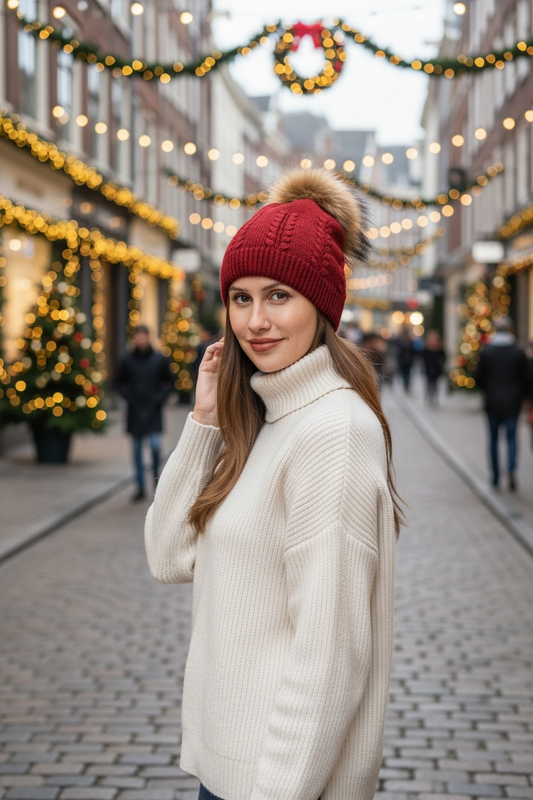 The Karla Cashmere Toque - Burgundy