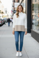 The Two Tone Long Sleeve Mock Neck Sweater