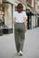 The French Terry Wide Leg Pant - Olive