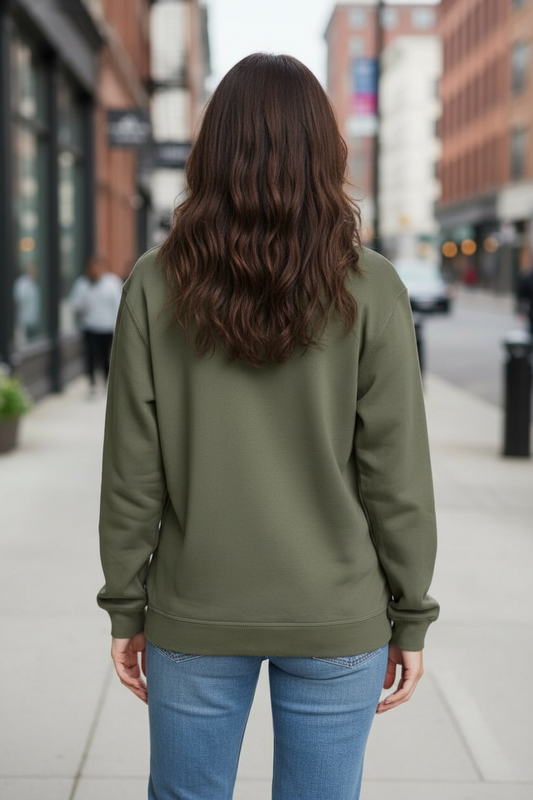 The French Terry 1/4 Zip Pullover Sweater - Olive