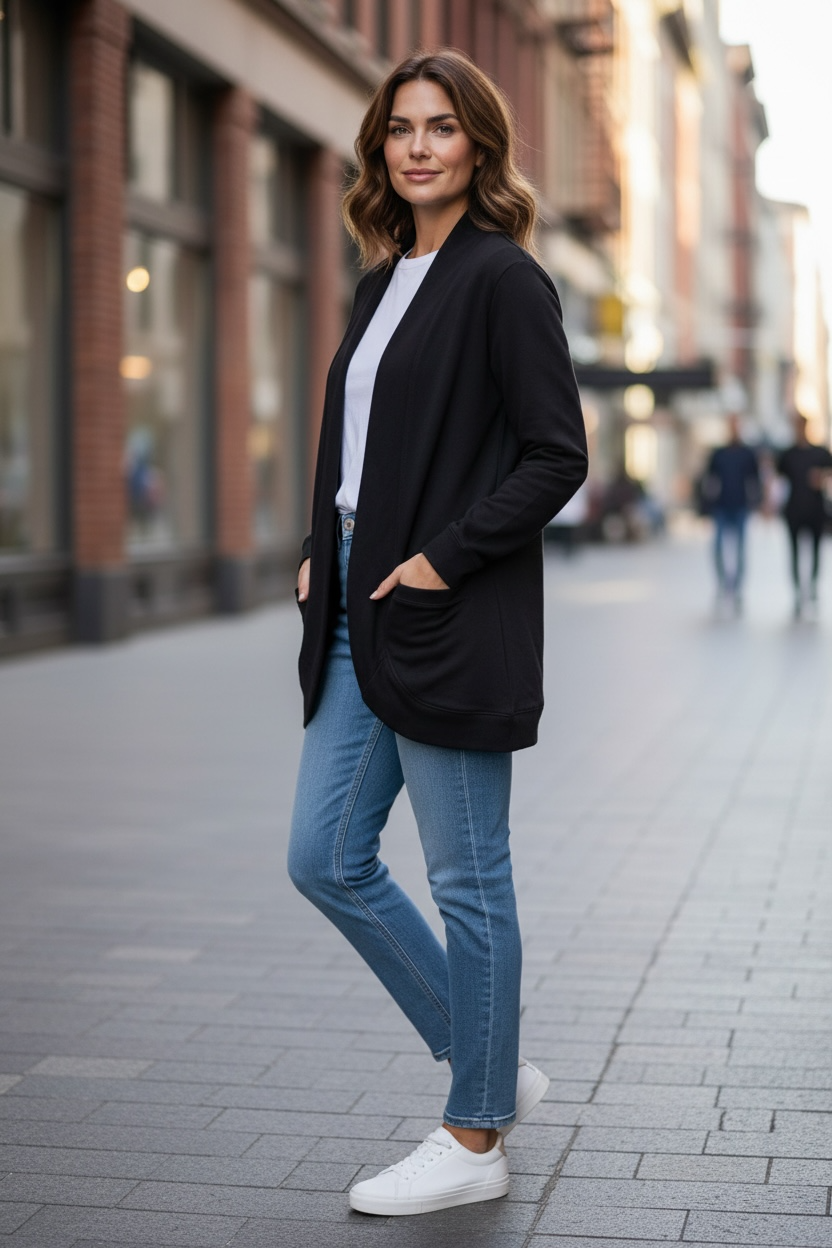 The Shirley Open Cardigan Black