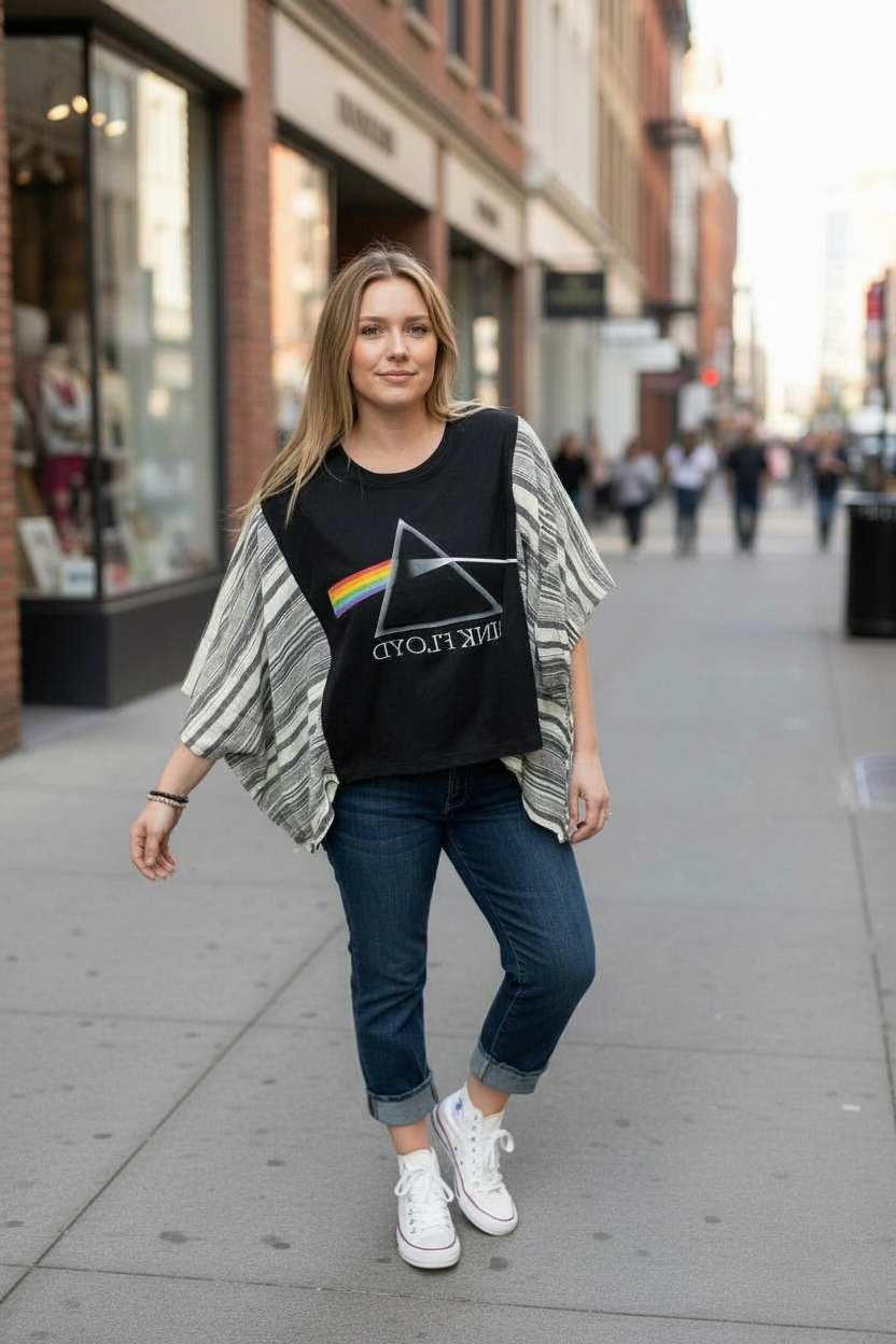 The Banded Pullover Top (Pink Flyod)