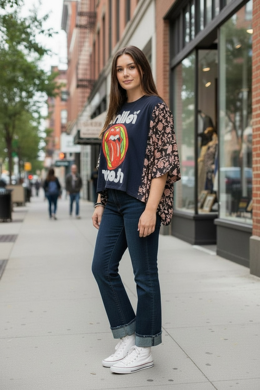 The Banded Pullover Top (Rolling Stones)