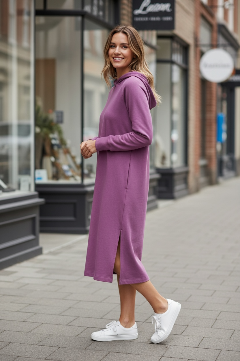 The Hooded Midi Sweater Dress