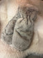 (Faux Fur Mittens - Light Grey