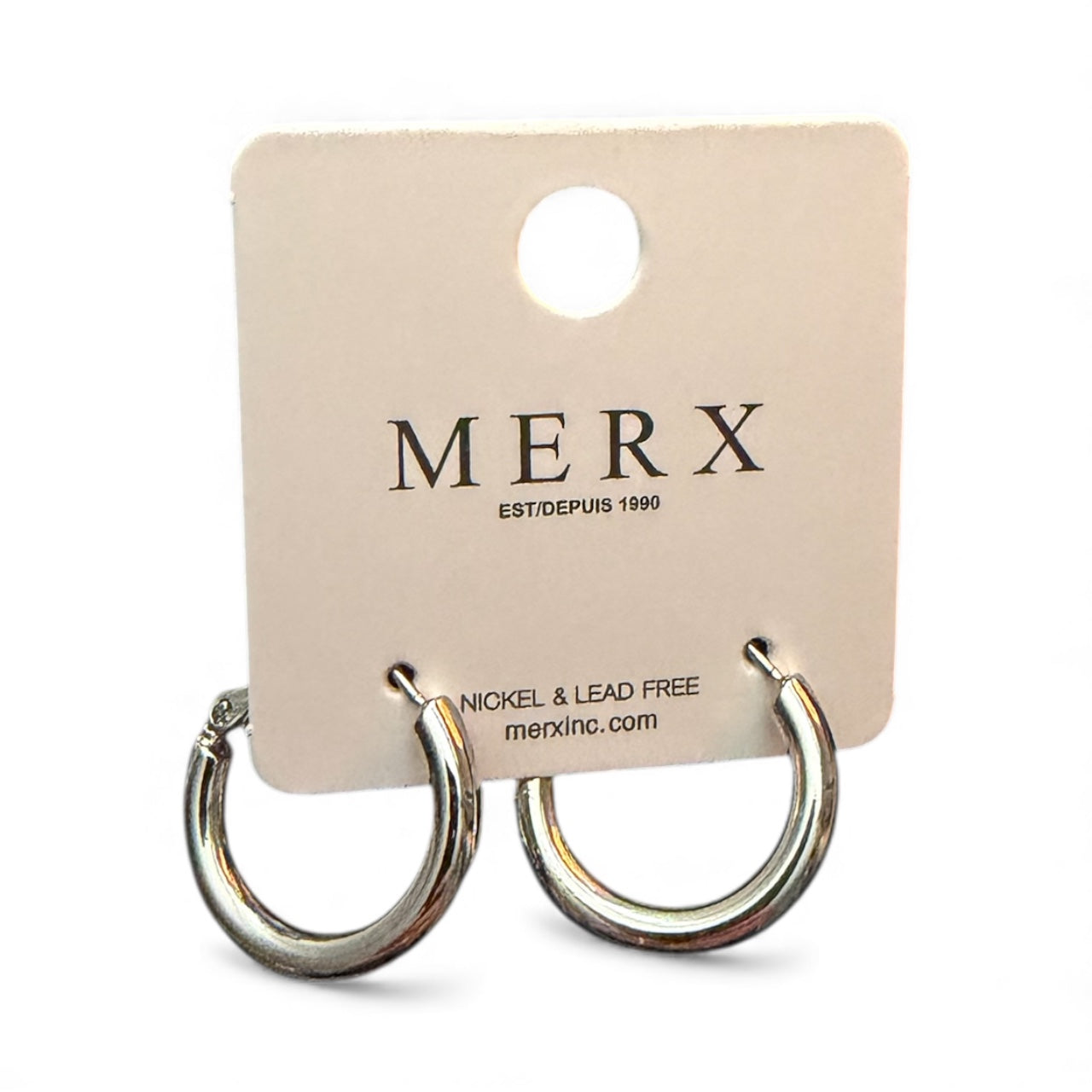 1974 - Merx Rounded Hoop Earrings - Silver