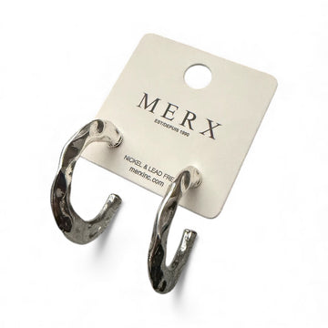 5675 - Merx Hammered Earrings - Silver