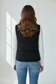 The Cora Knit Puffer Vest - Black